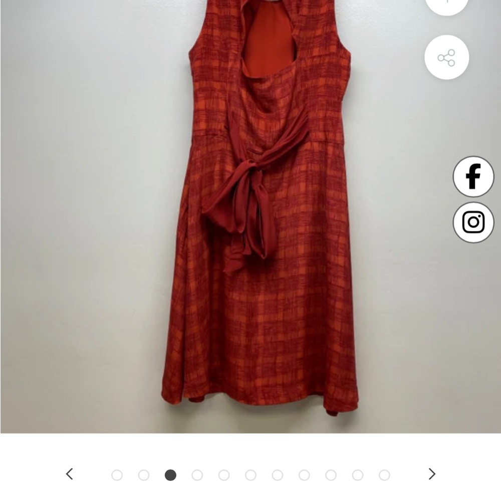 Anthropologie- Girls From Savoy Chic Silk Red Dress - Picture 3 of 10